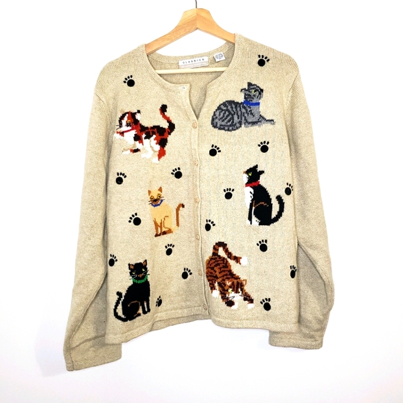 cat cardigan sweater